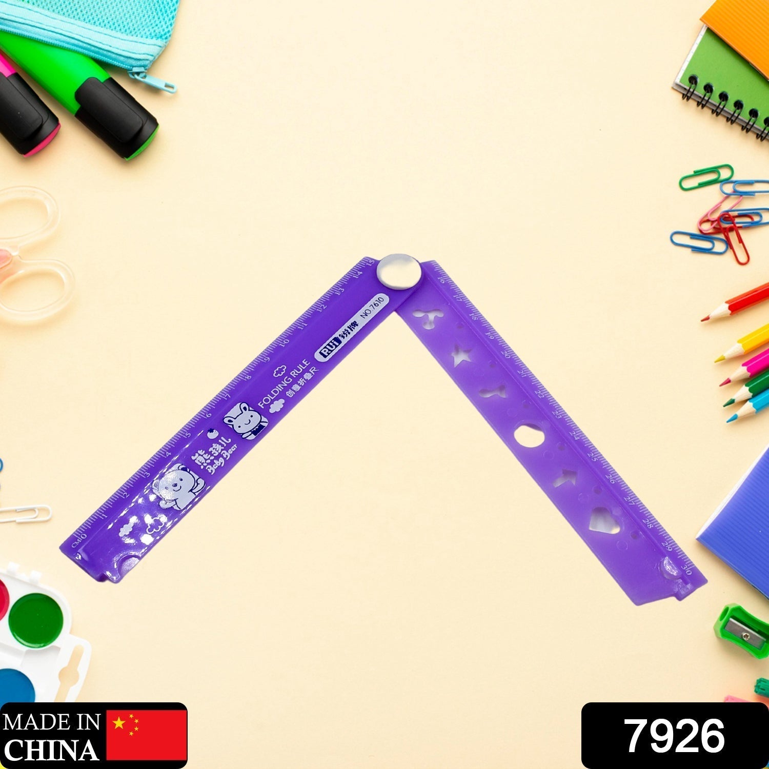 7926 Fold Up Plastic Ruler 17cm fold up for kids Stationery Products School Accessory's New Folded Scales Birthday Party Returns Gifts for Girls DeoDap 7926 Fold Up Plastic Ruler 17cm fold up for kids Stationery Products School Accessory's New Folded Scales Birthday Party Returns Gifts for Girls DeoDap